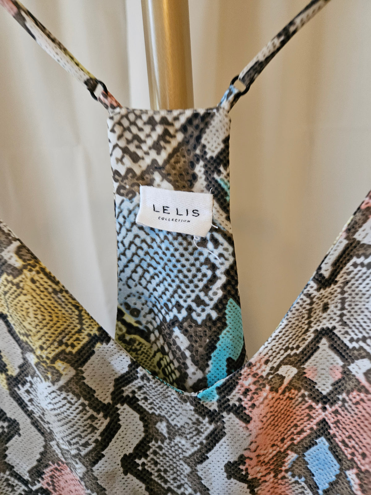 Le Lis Small Colorful Snakeskin Racerback Adjustable Strap Dress
