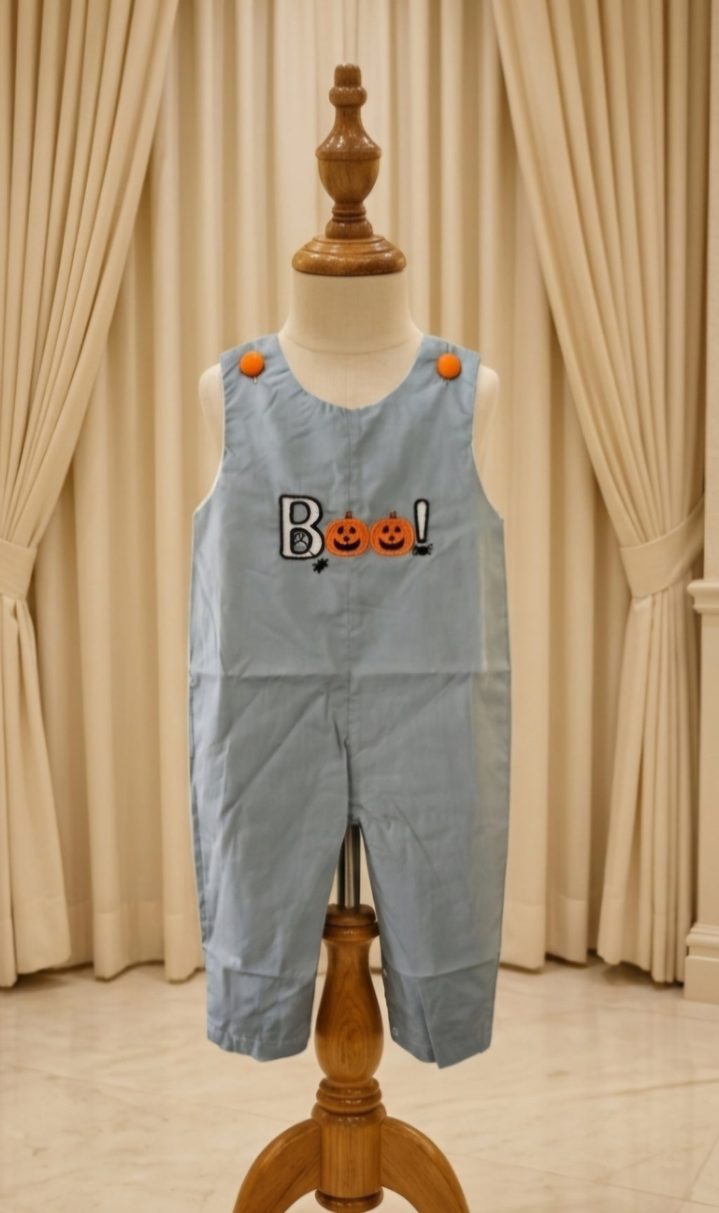 Lil Cactus Gray Blue Appliquéd Boo Jon Jon Halloween