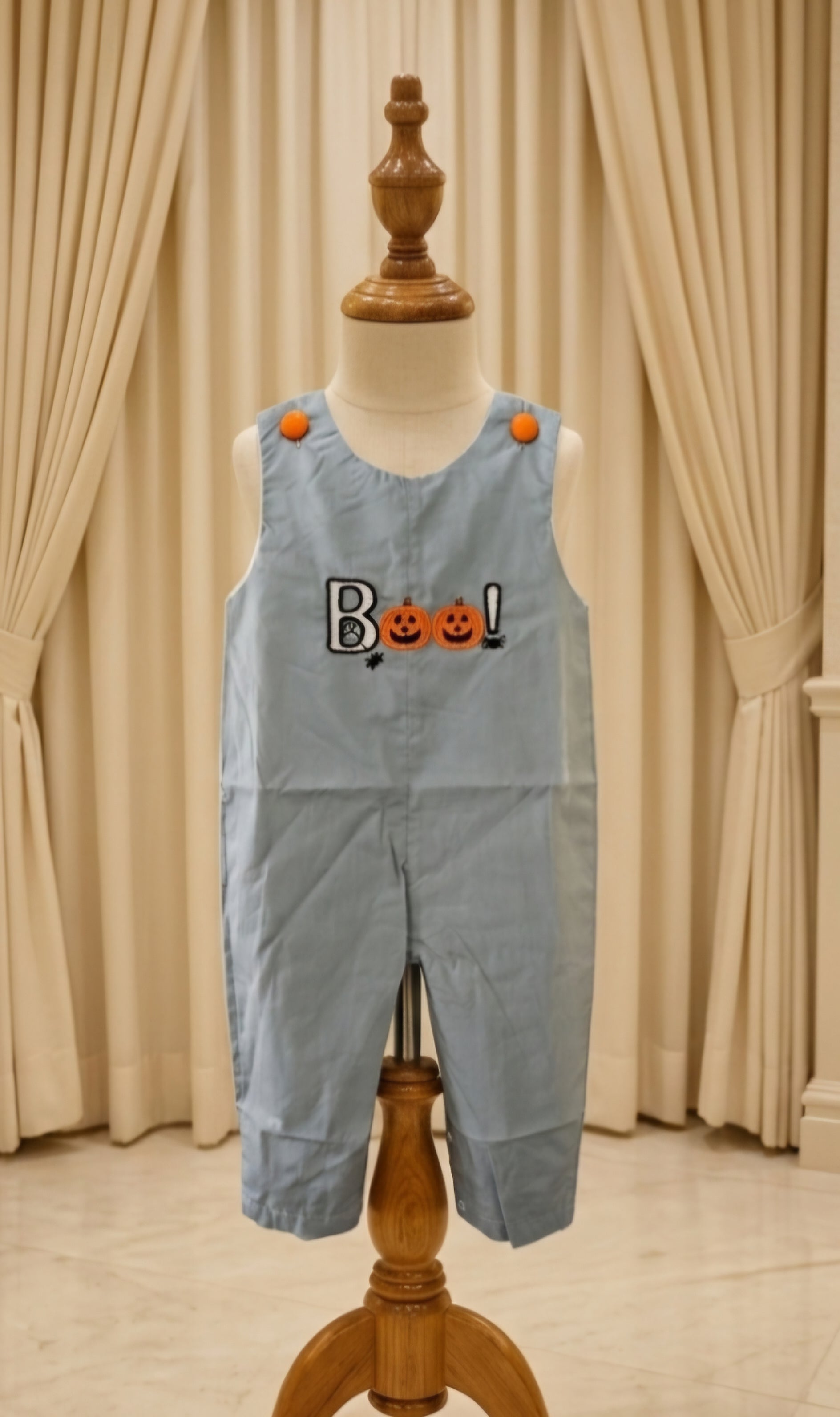 Lil Cactus Gray Blue Appliquéd Boo Jon Jon Halloween