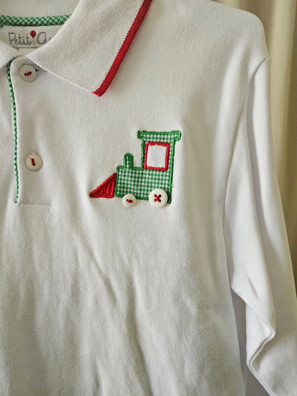 Petit Ami Christmas Train 2-Piece Outfit
