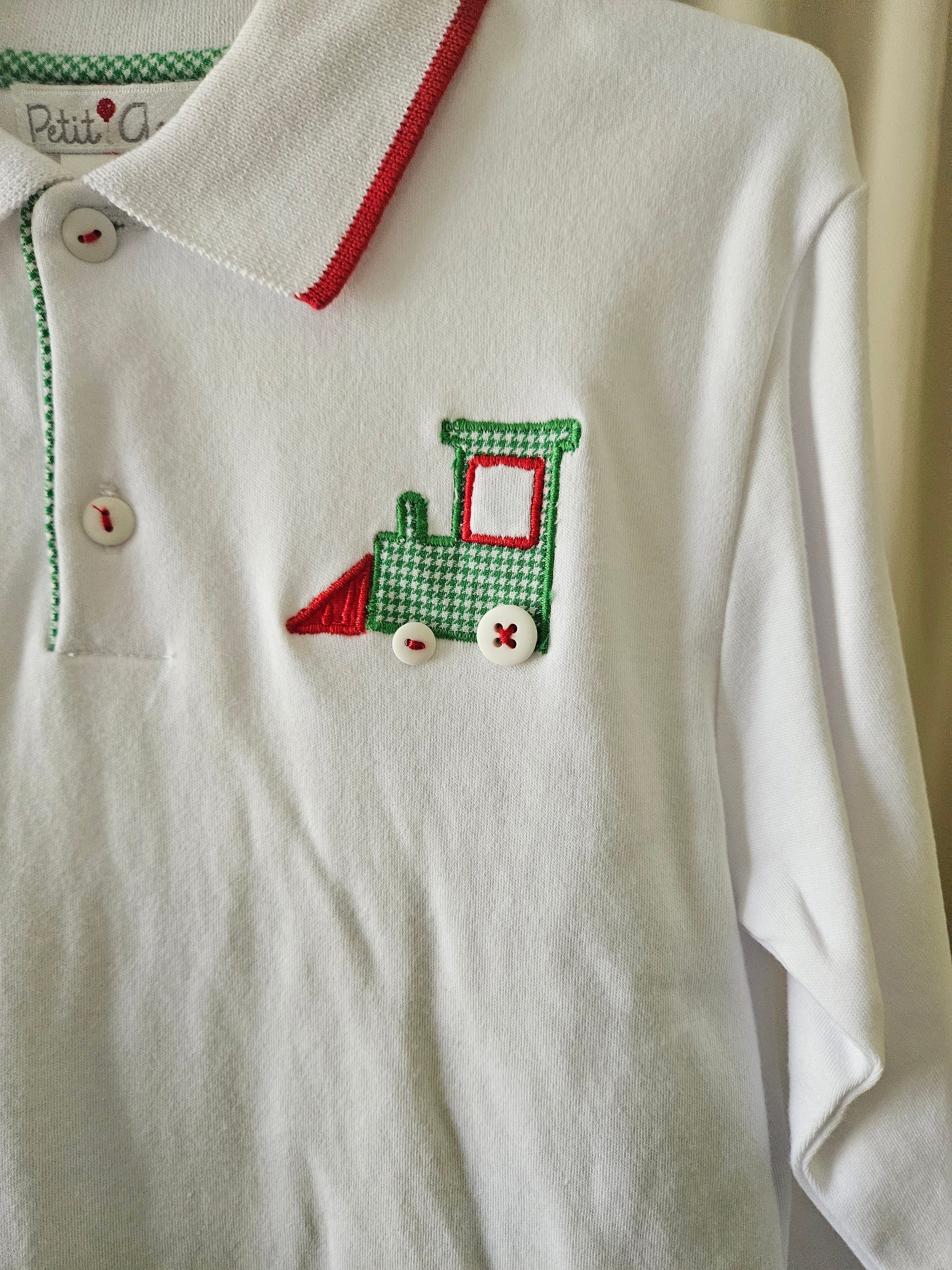 Petit Ami Christmas Train 2-Piece Outfit