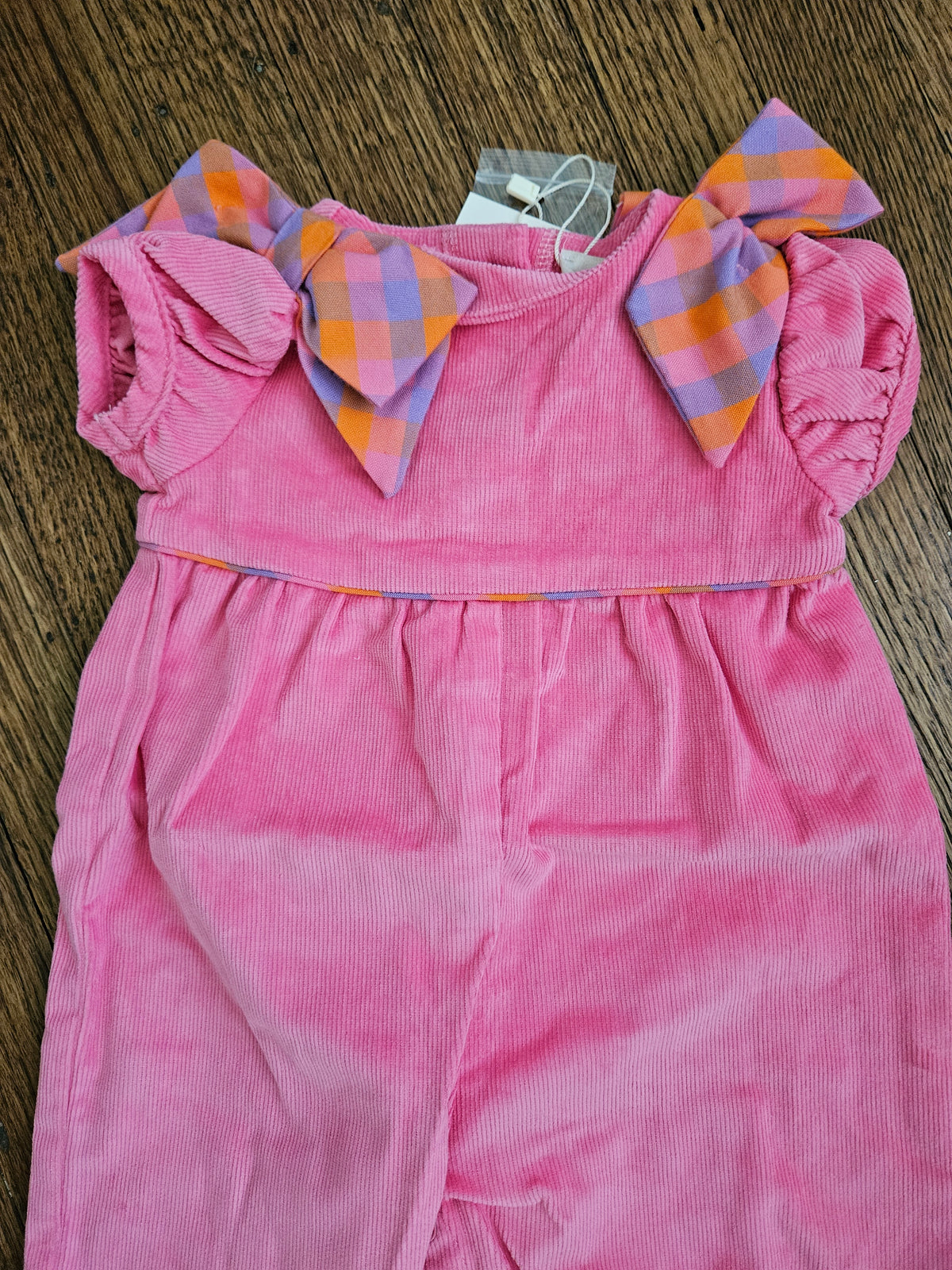 The Beaufort Bonnet Company Multicolor Bow Corduroy Bubble Romper Size 0-6M