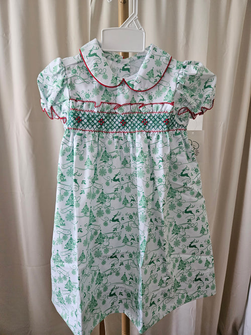 Baby Blessings Smocked Christmas Holly Dress 🎄