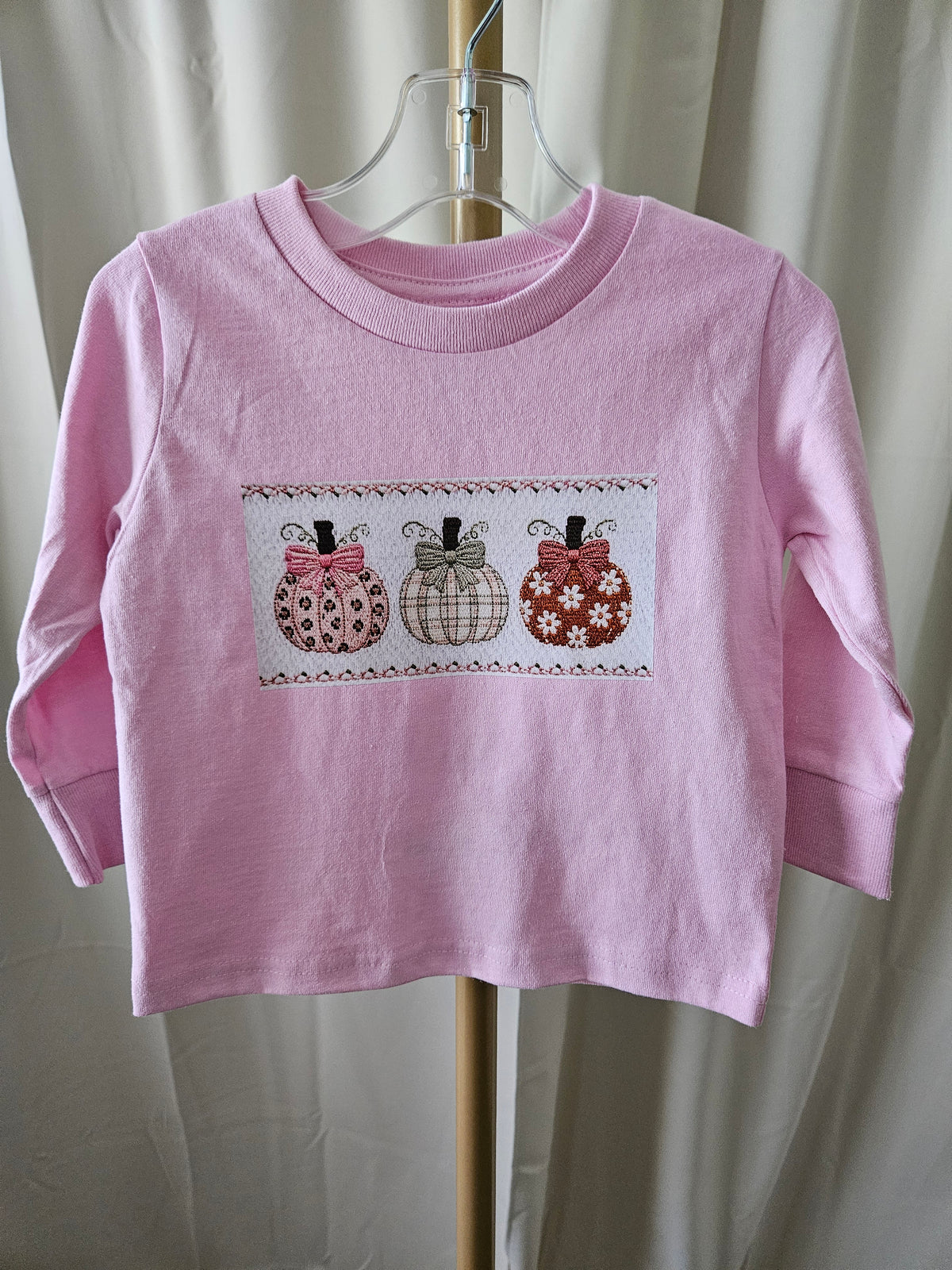 Pink Pumpkin Long-Sleeve T-Shirt | Rabbit Skins | Size 2