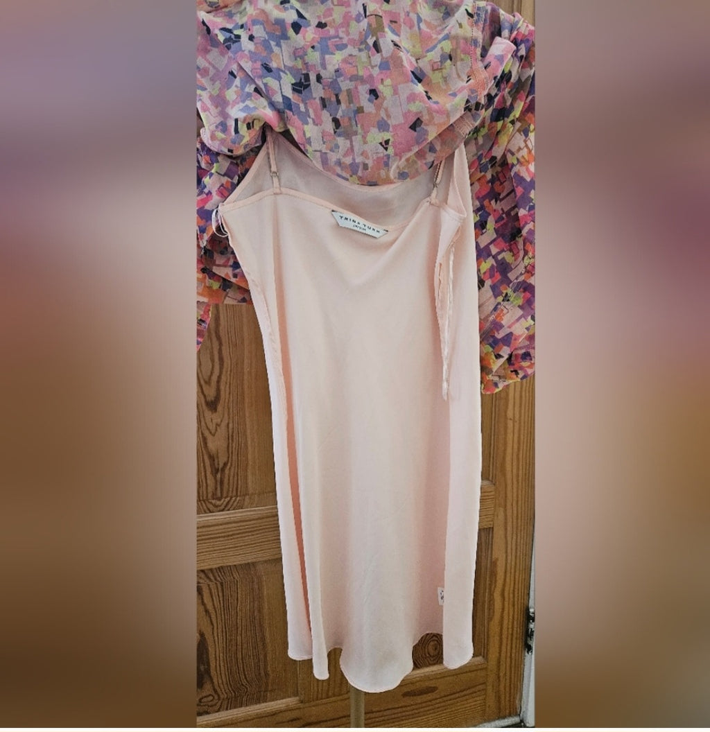 Trina Turk Slip Dress with Shear Overlay Size 2