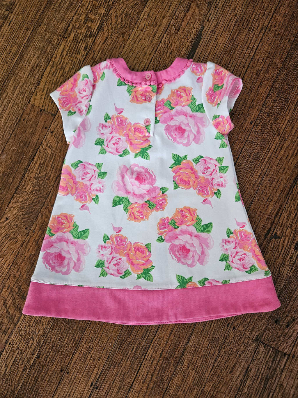 Little Me Pink Floral Dress Sz 24M