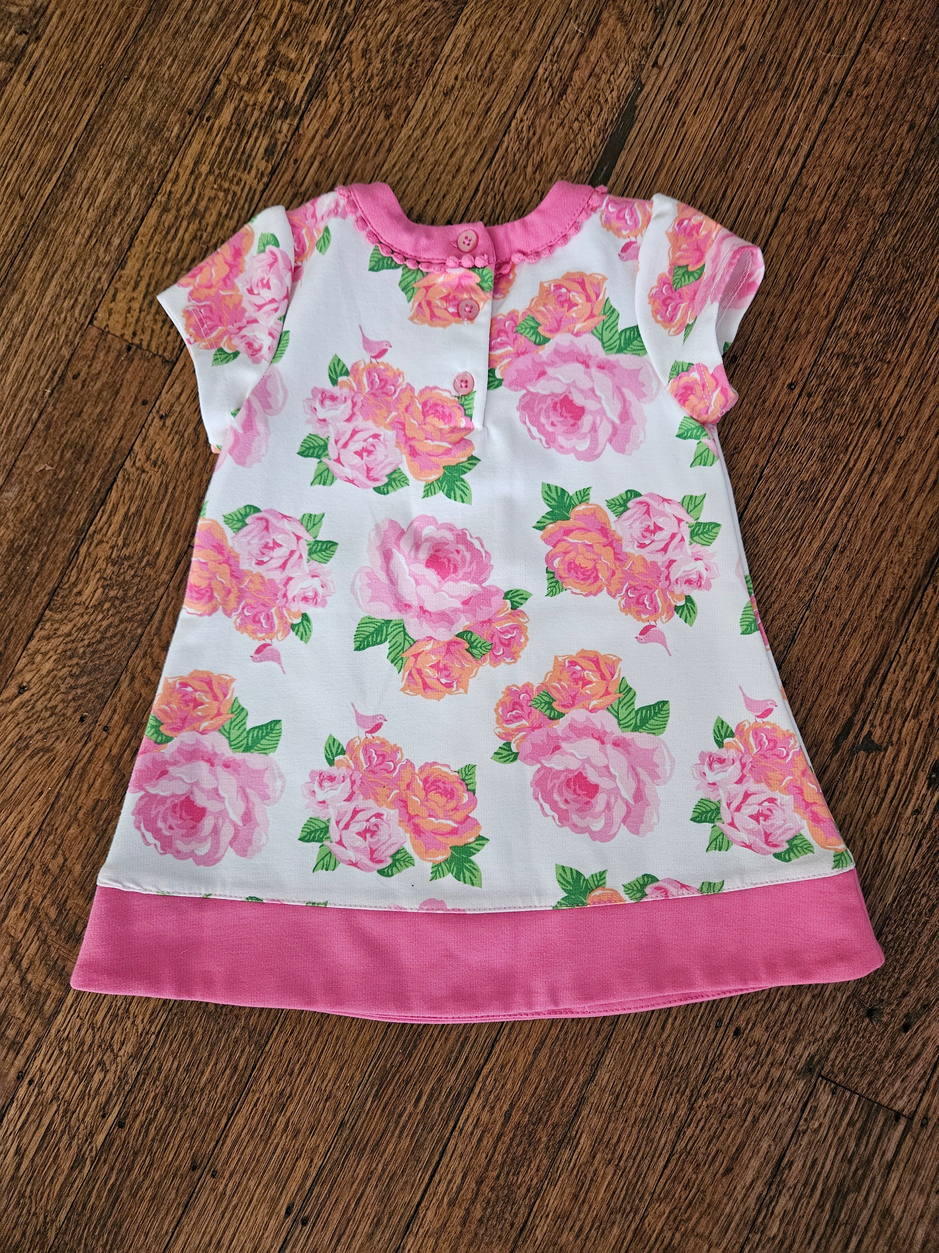 Little Me Pink Floral Dress Sz 24M
