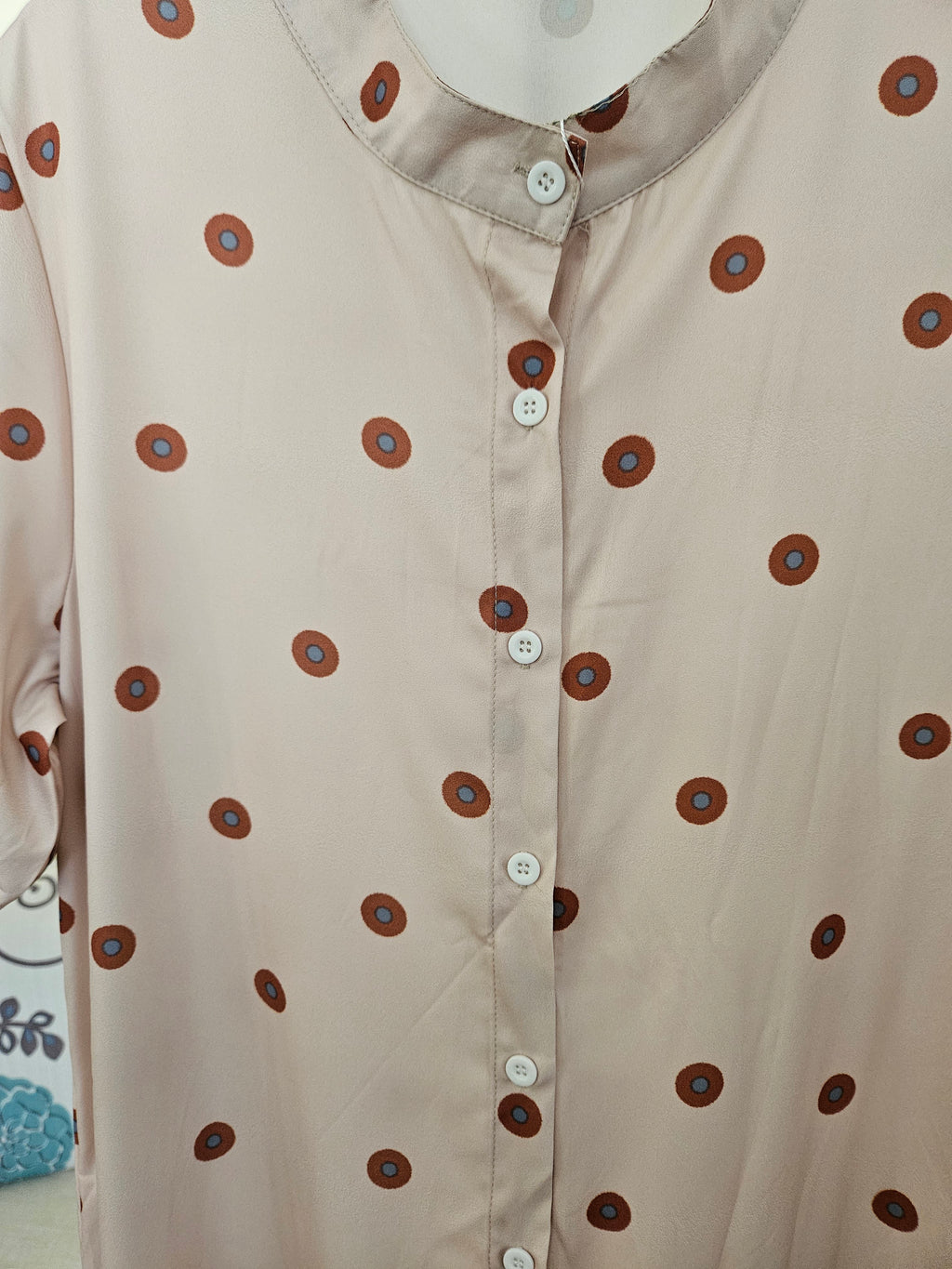 Rosa Clothing Short Sleeved Dot Print Maxi Dress