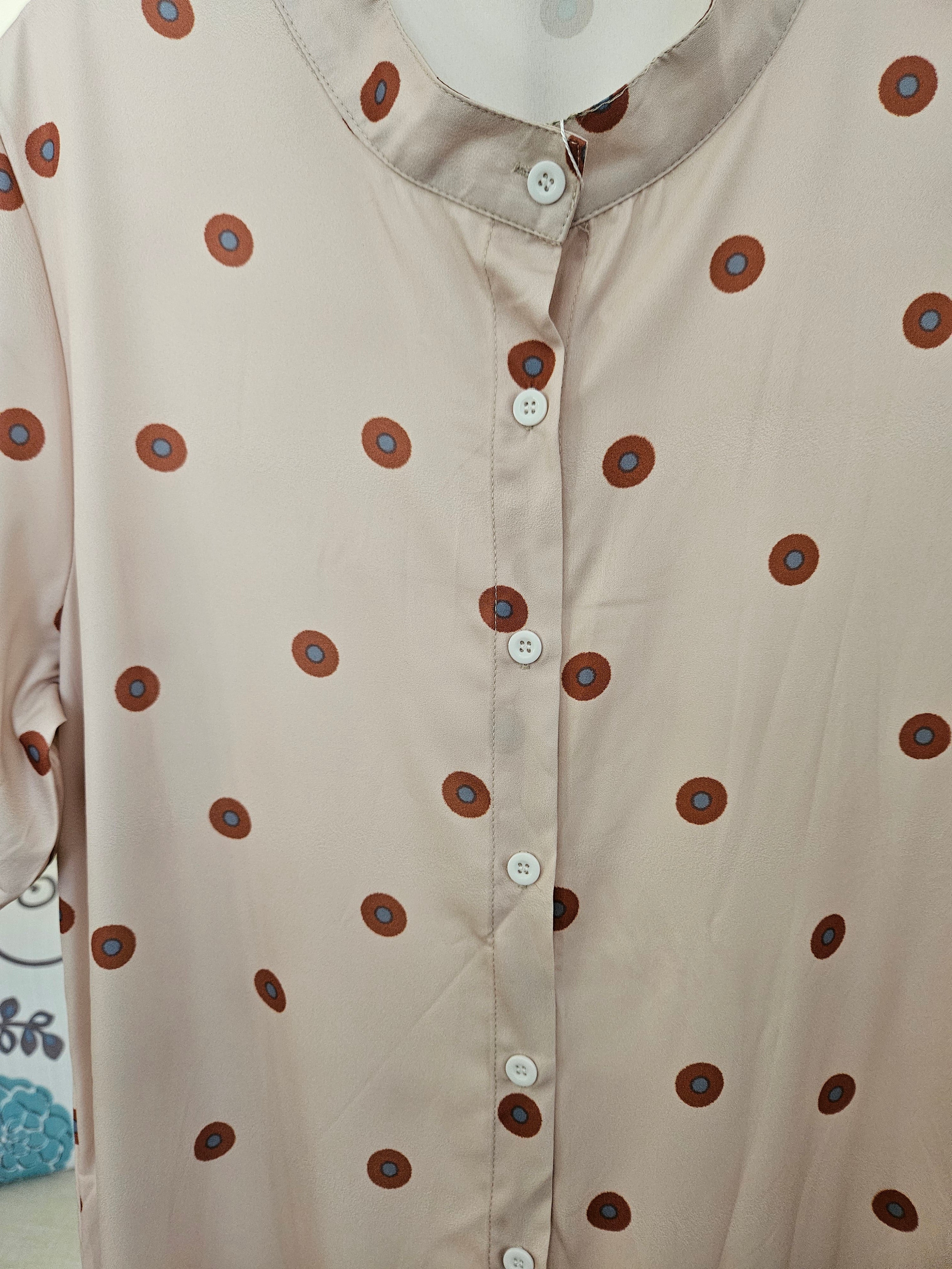 Rosa Clothing Short Sleeved Dot Print Maxi Dress