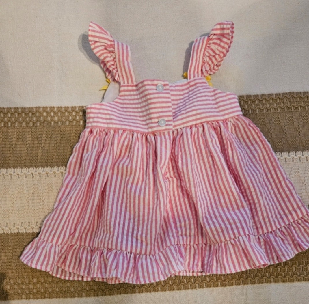 Good Lad Green and Pink Striped Dresses Sz 12M