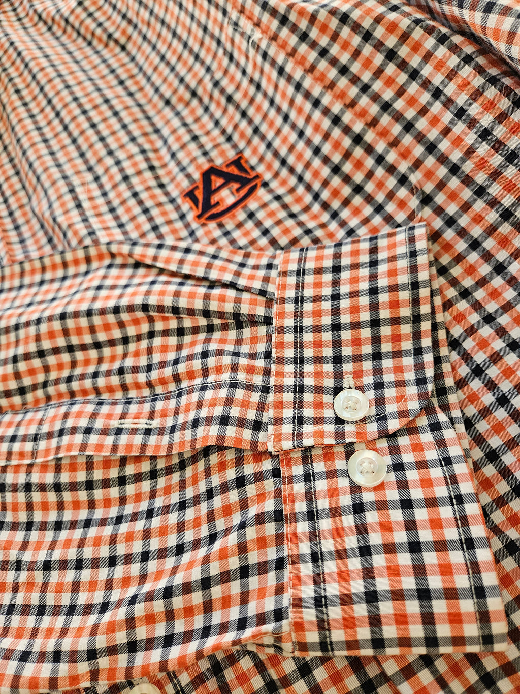 Auburn Tigers Campus Specialties Orange & Blue Plaid Shirt Sz XXL