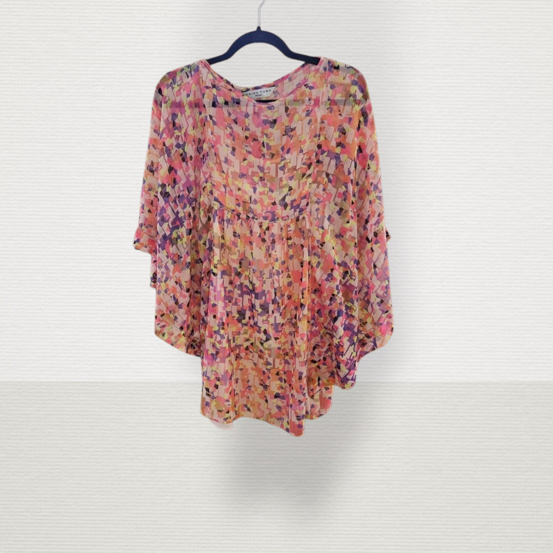 Trina Turk Slip Dress with Shear Overlay Size 2