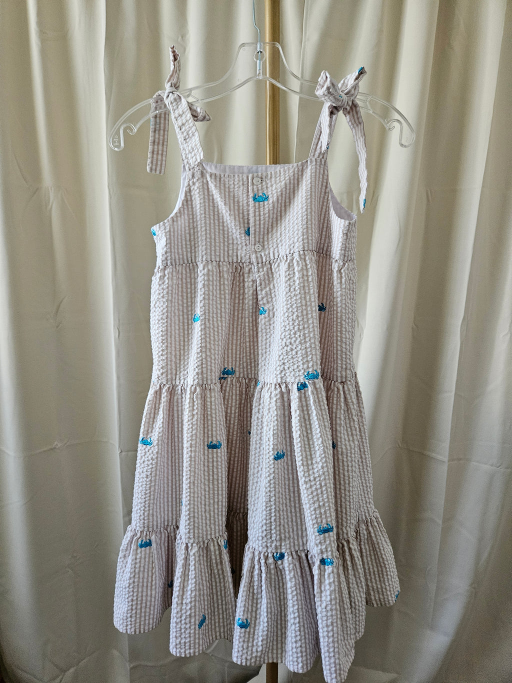 Kelly’s Kids Seersucker Crab Sundress 🦀