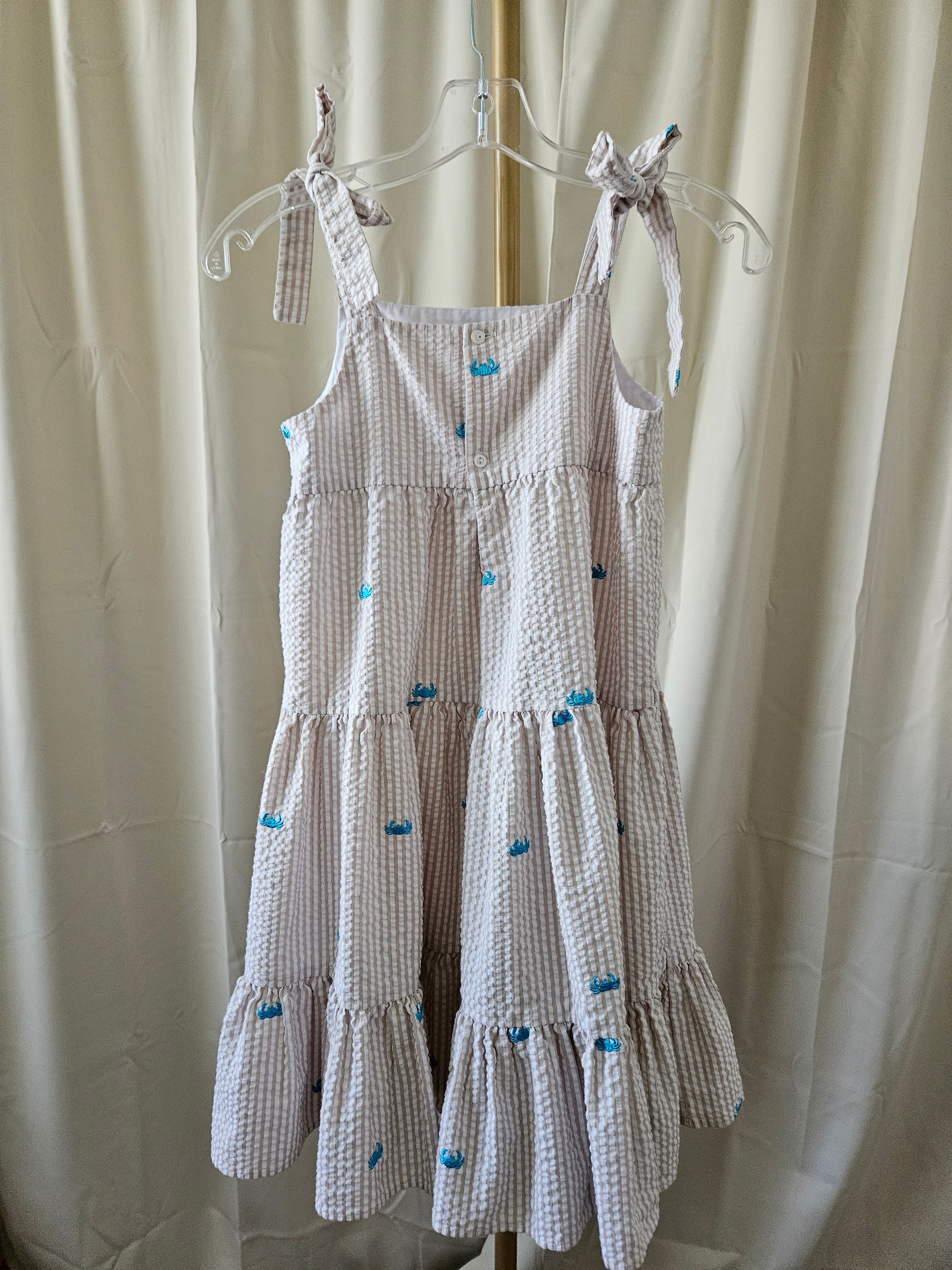 Kelly’s Kids Seersucker Crab Sundress 🦀