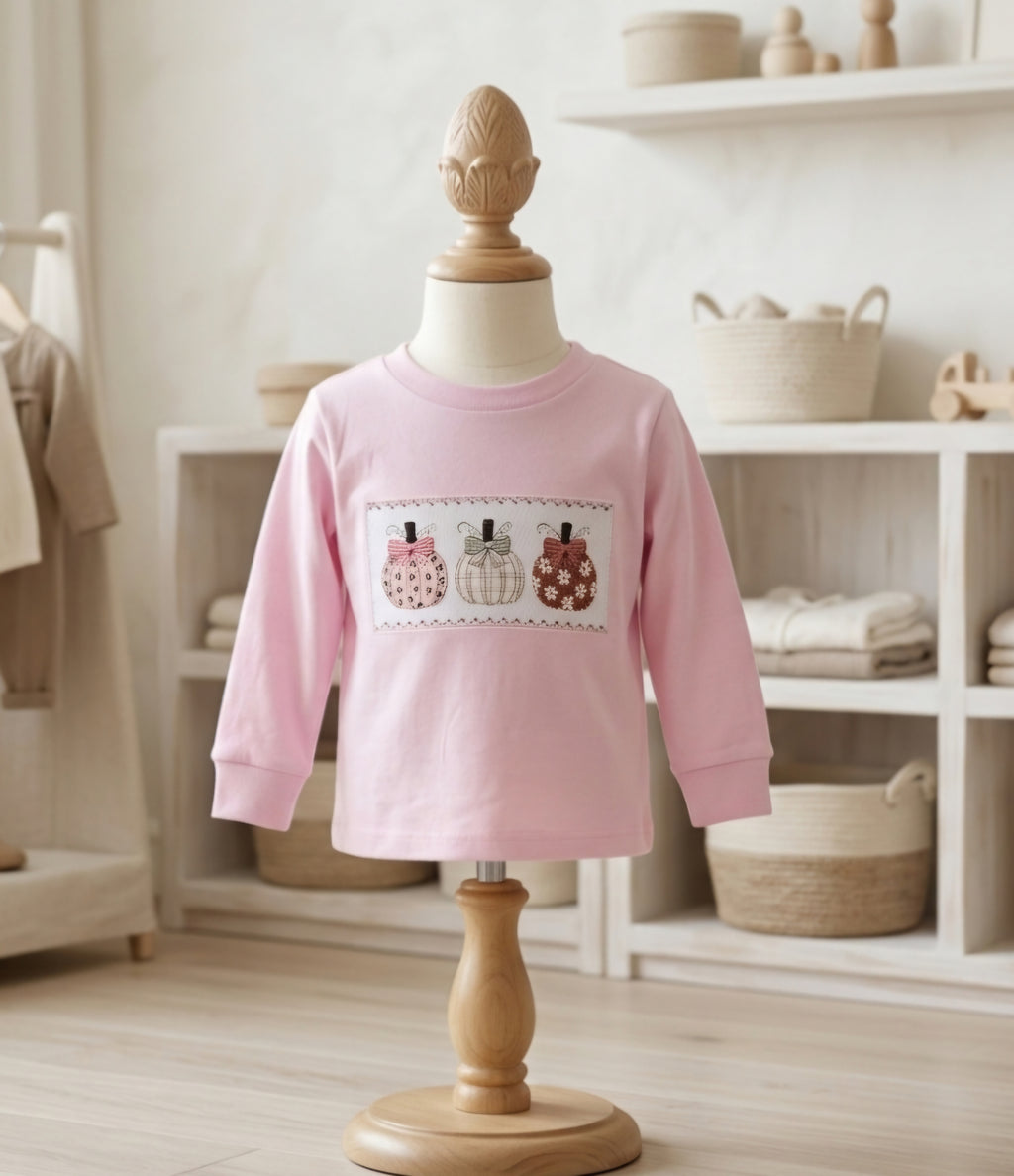 Pink Pumpkin Long-Sleeve T-Shirt | Rabbit Skins | Size 2