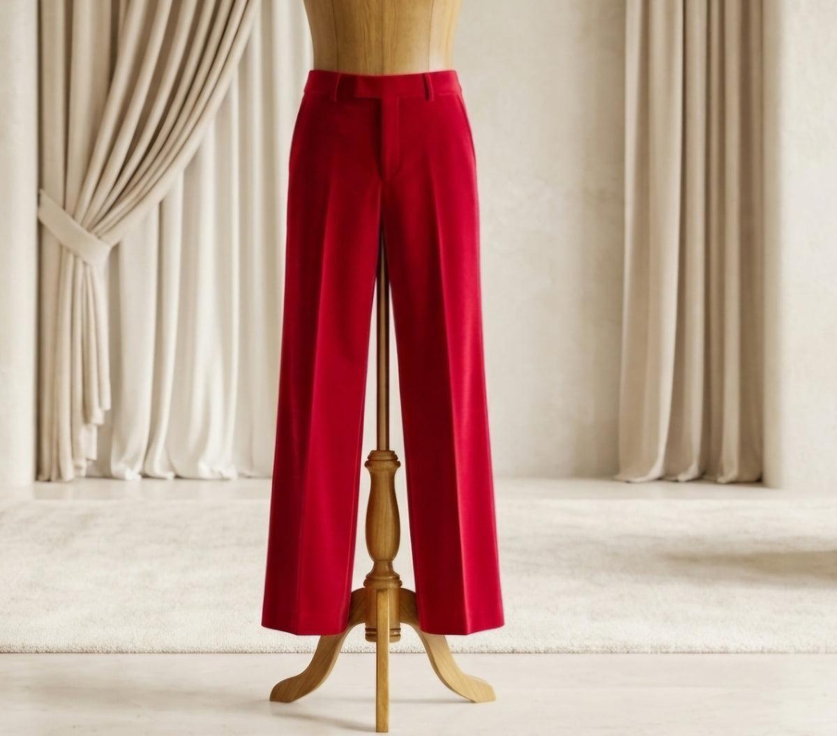 Talbots Red Velvet Flat Front Pants | Size 4P