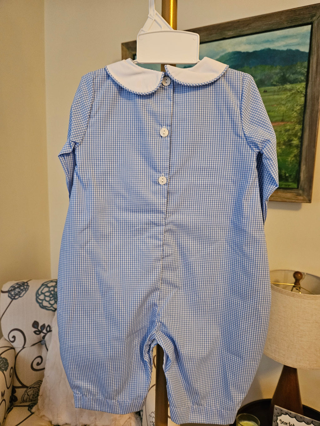 Petit Ami Noah's Ark Longall With Hand Picture Smocking