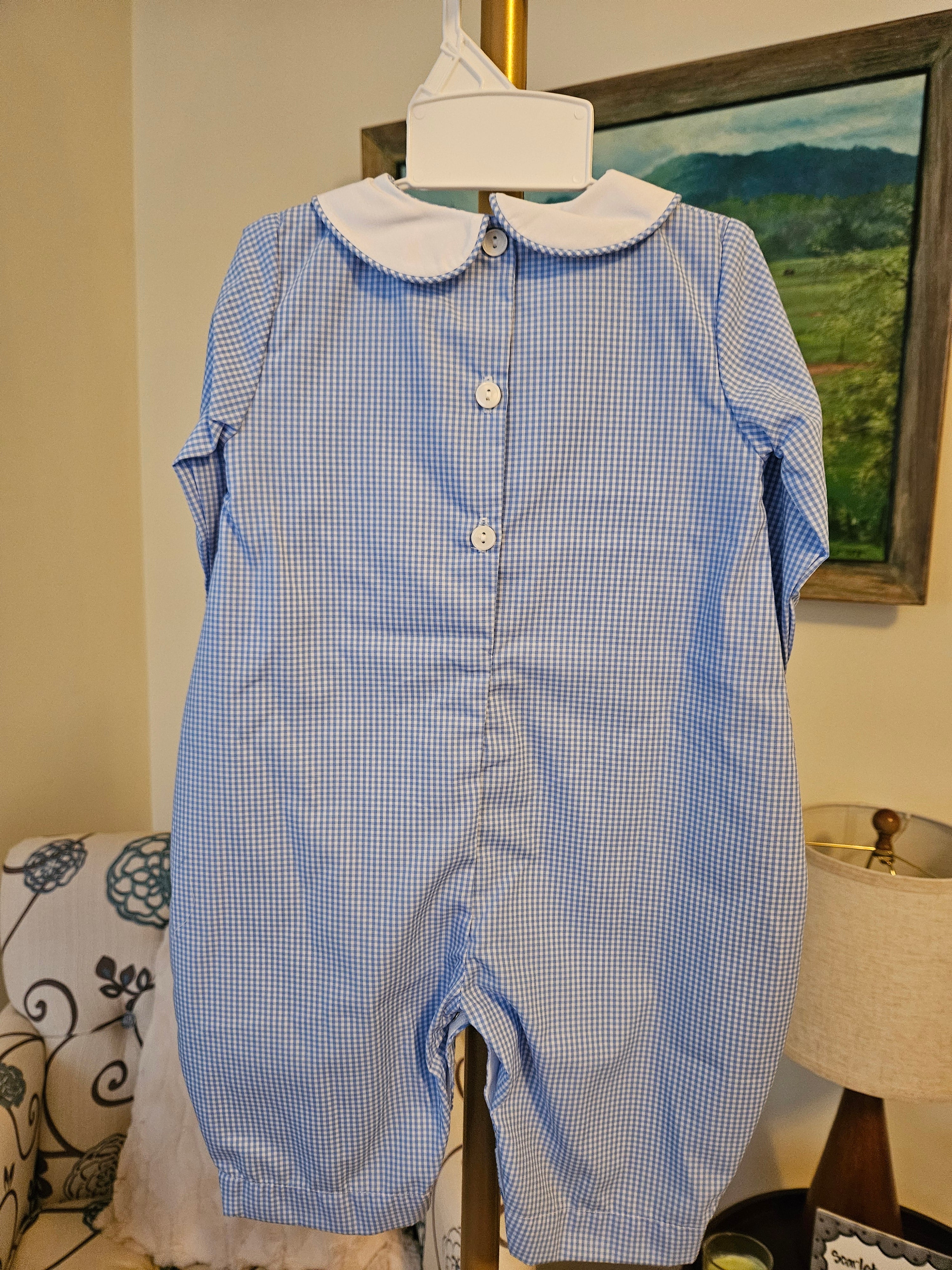 Petit Ami Noah's Ark Longall With Hand Picture Smocking