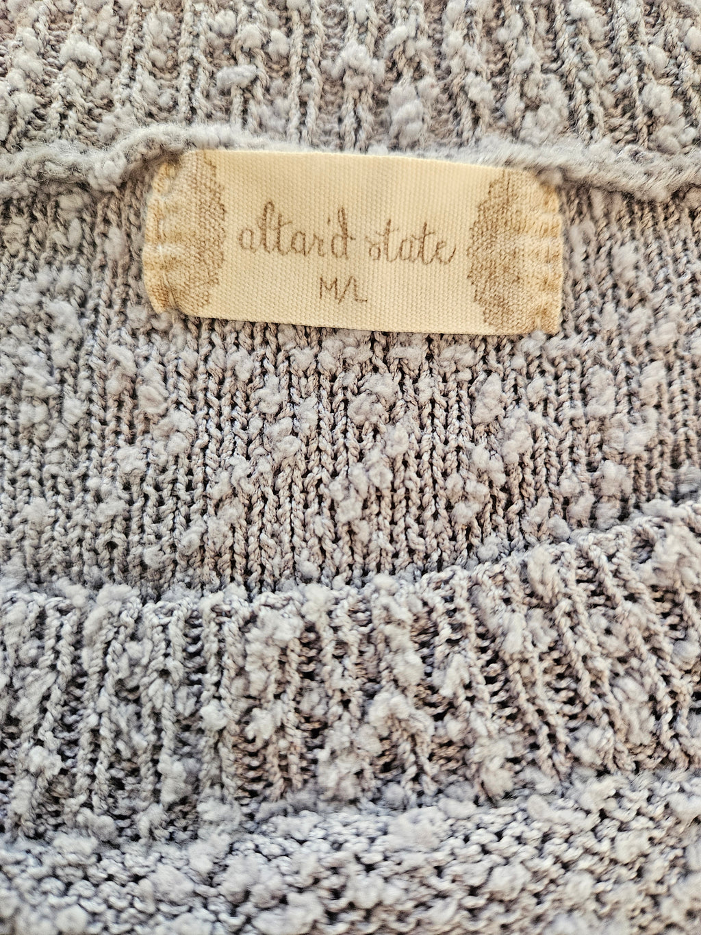 Altar'd State Light Gray/Blue Women's Sweater Sz M/L