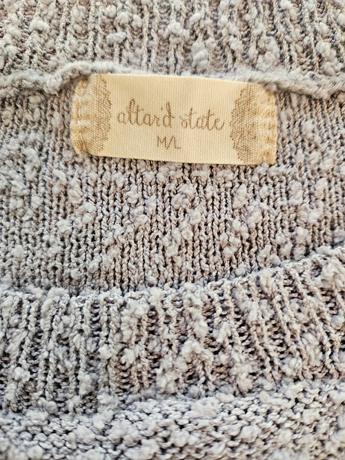 Altar'd State Light Gray/Blue Women's Sweater Sz M/L