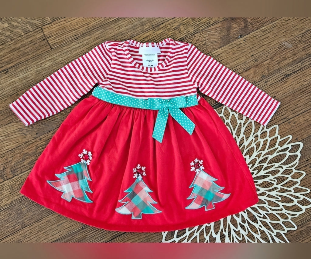 Bonnie Baby Christmas Tree Dress Size 12M