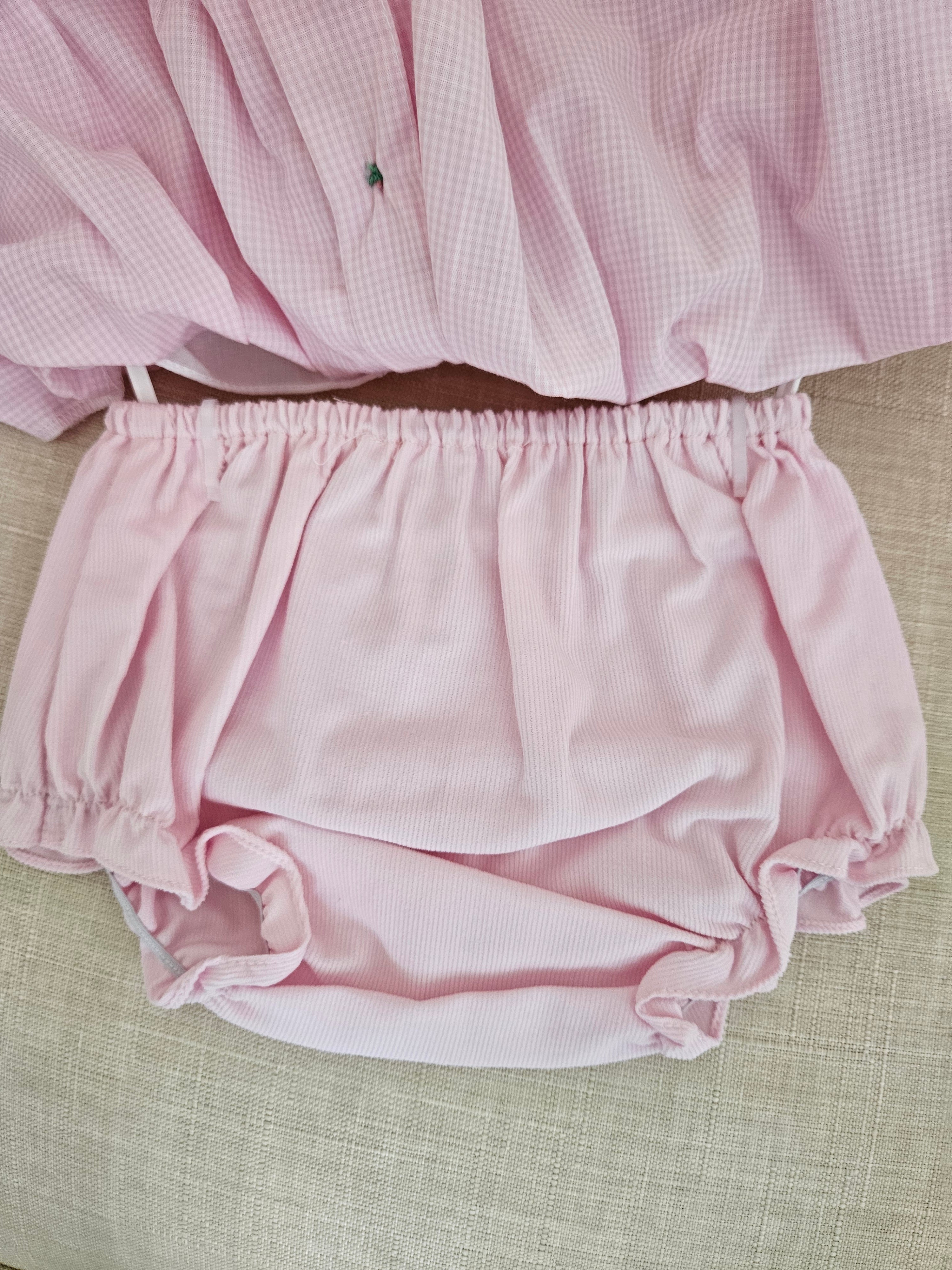 Petit Ami Microcheck Smocked Bow Dress