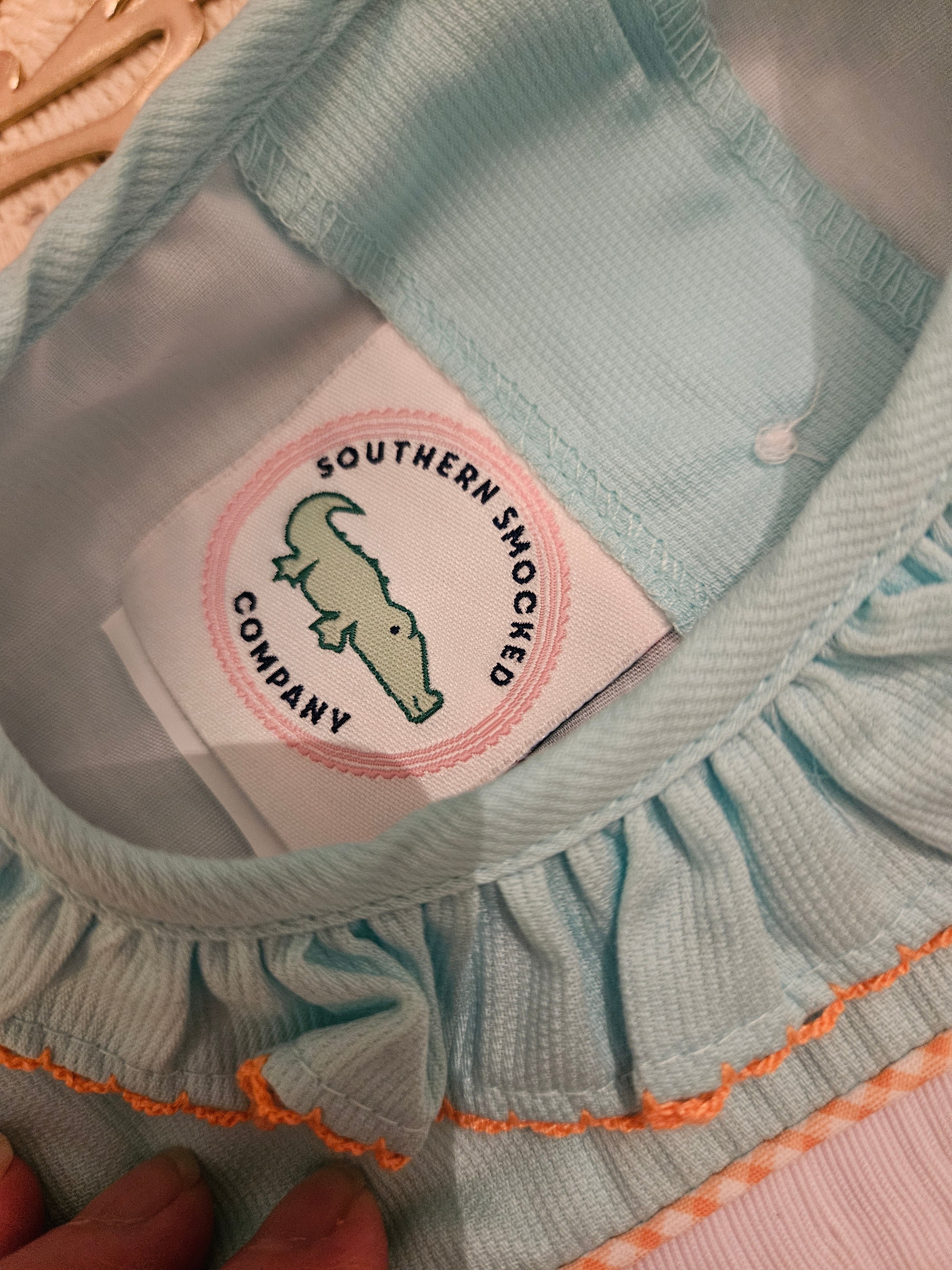 NWT Charming Smocked Pumpkin Dress - Blue and Orange Sz 18M