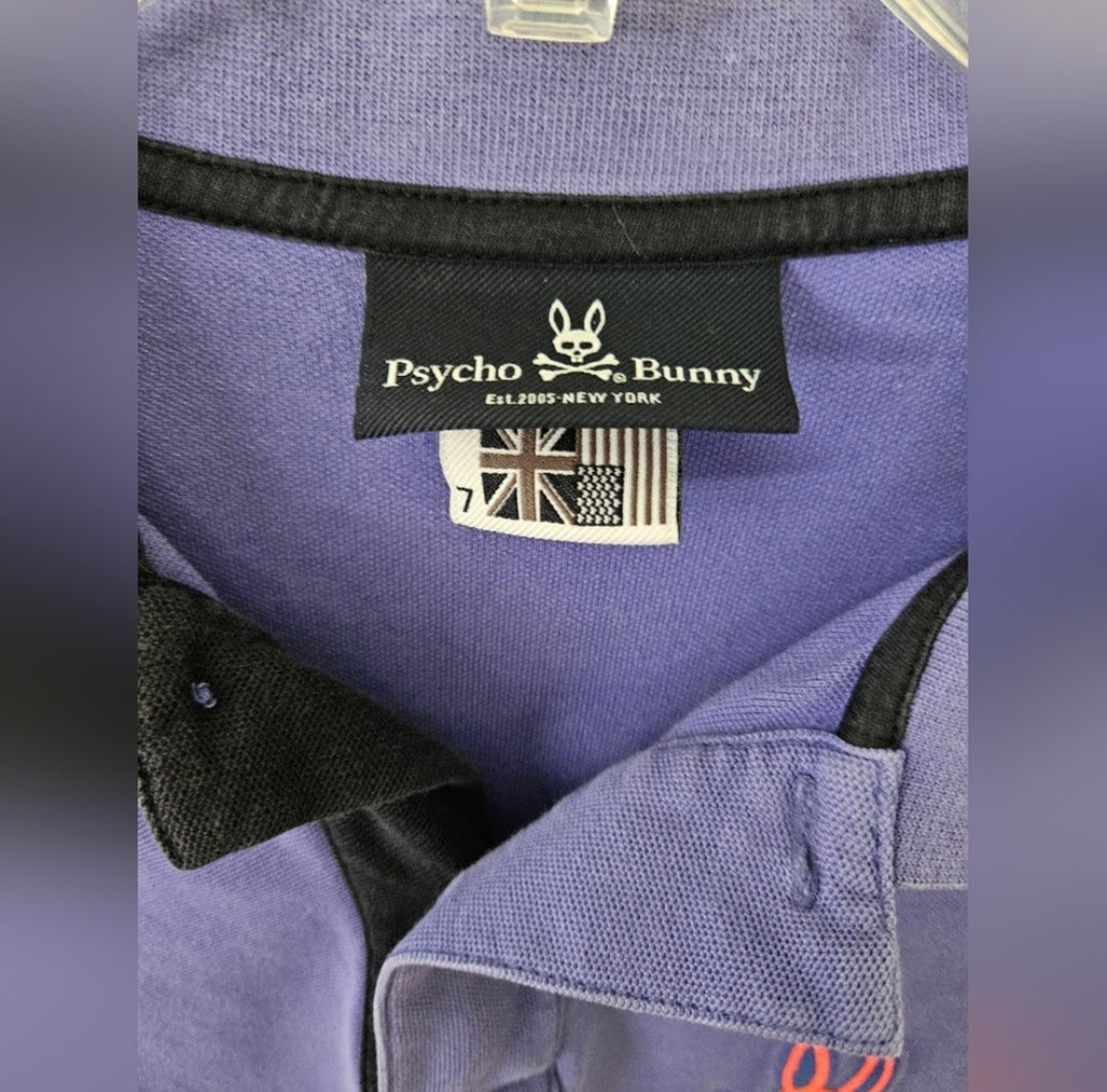 Psycho Bunny Purple Polo Shirt Sz 7 (XL)