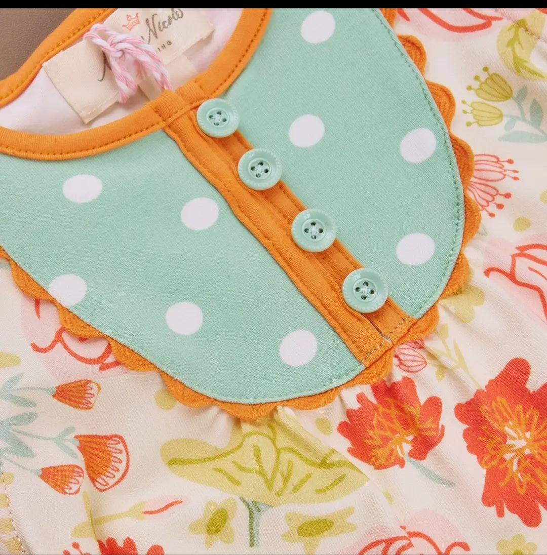 Marie Nicole Lottie Dots Ruffle Bubble Sz 6-9M