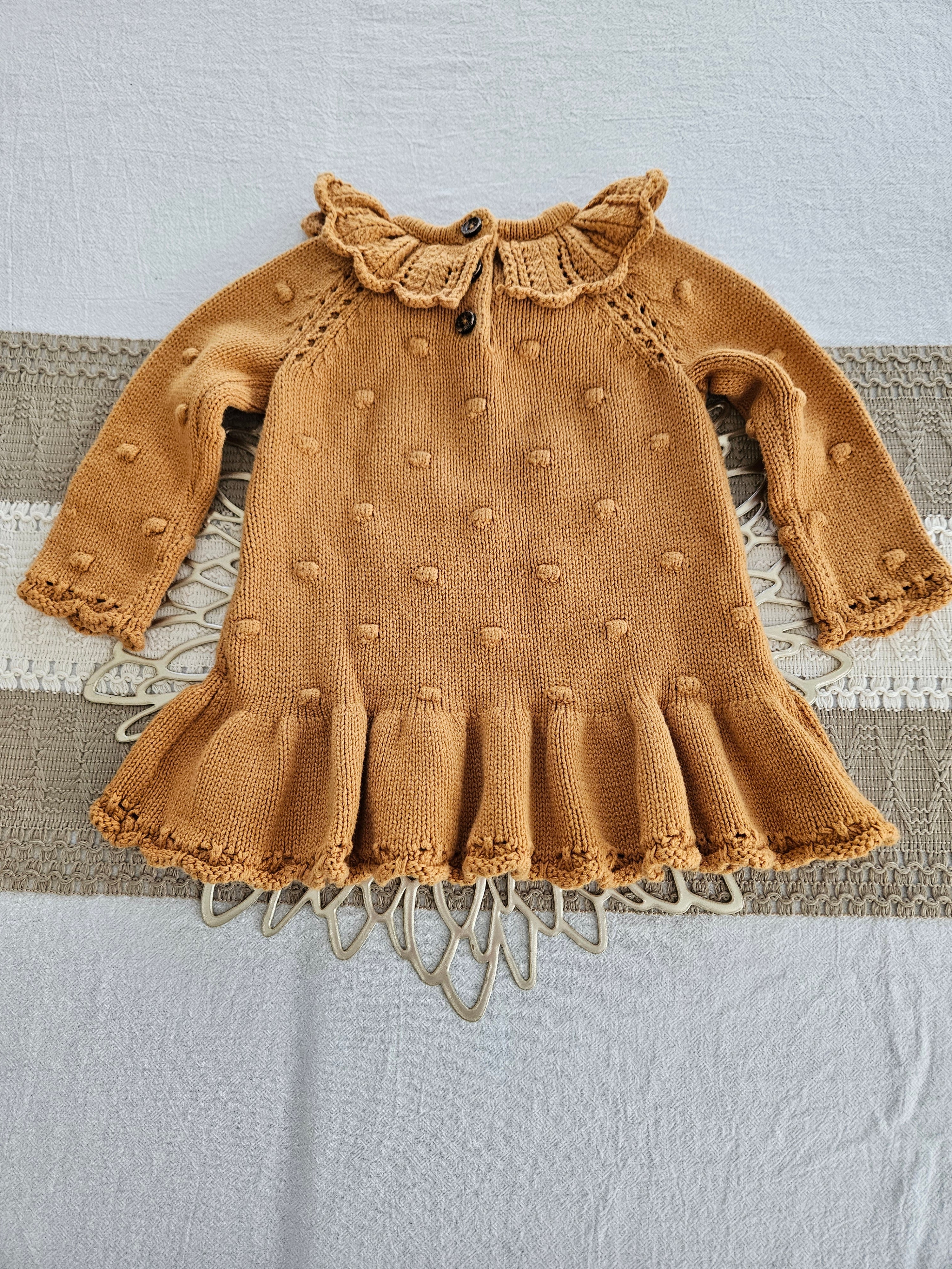 Cynthia Rowley Tan Infants Sweater Dress Sz 3-6M