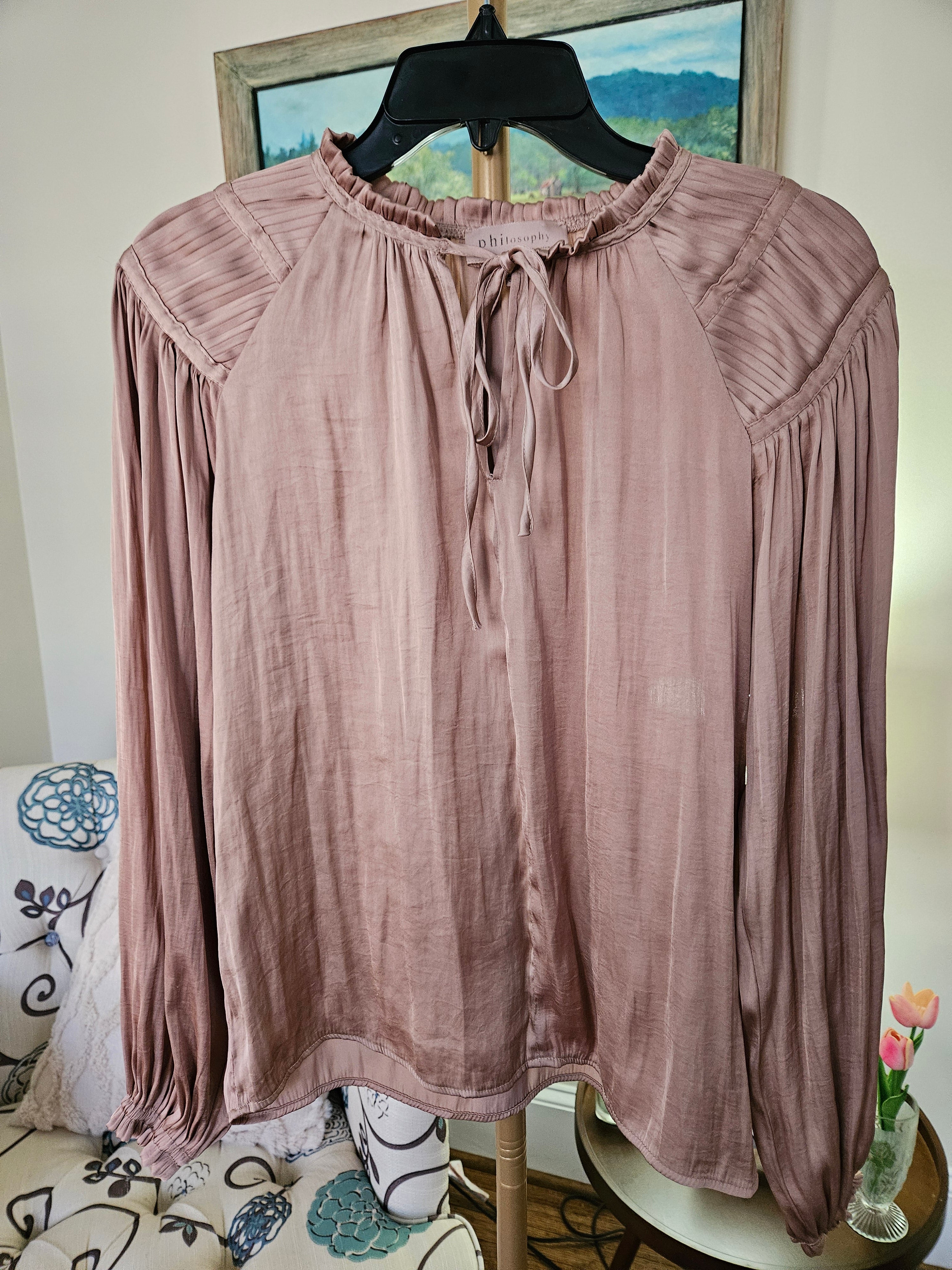 Philosophy Women's Blouse in Soft Mauve Sz XS
