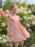 Castle & Crowns Floral Kids Dress in Pink and Orange Sz 18-24M