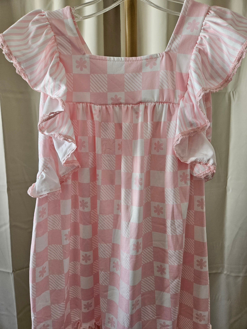 Adorable Sweetness Harper Pink Check Ruffle Dress