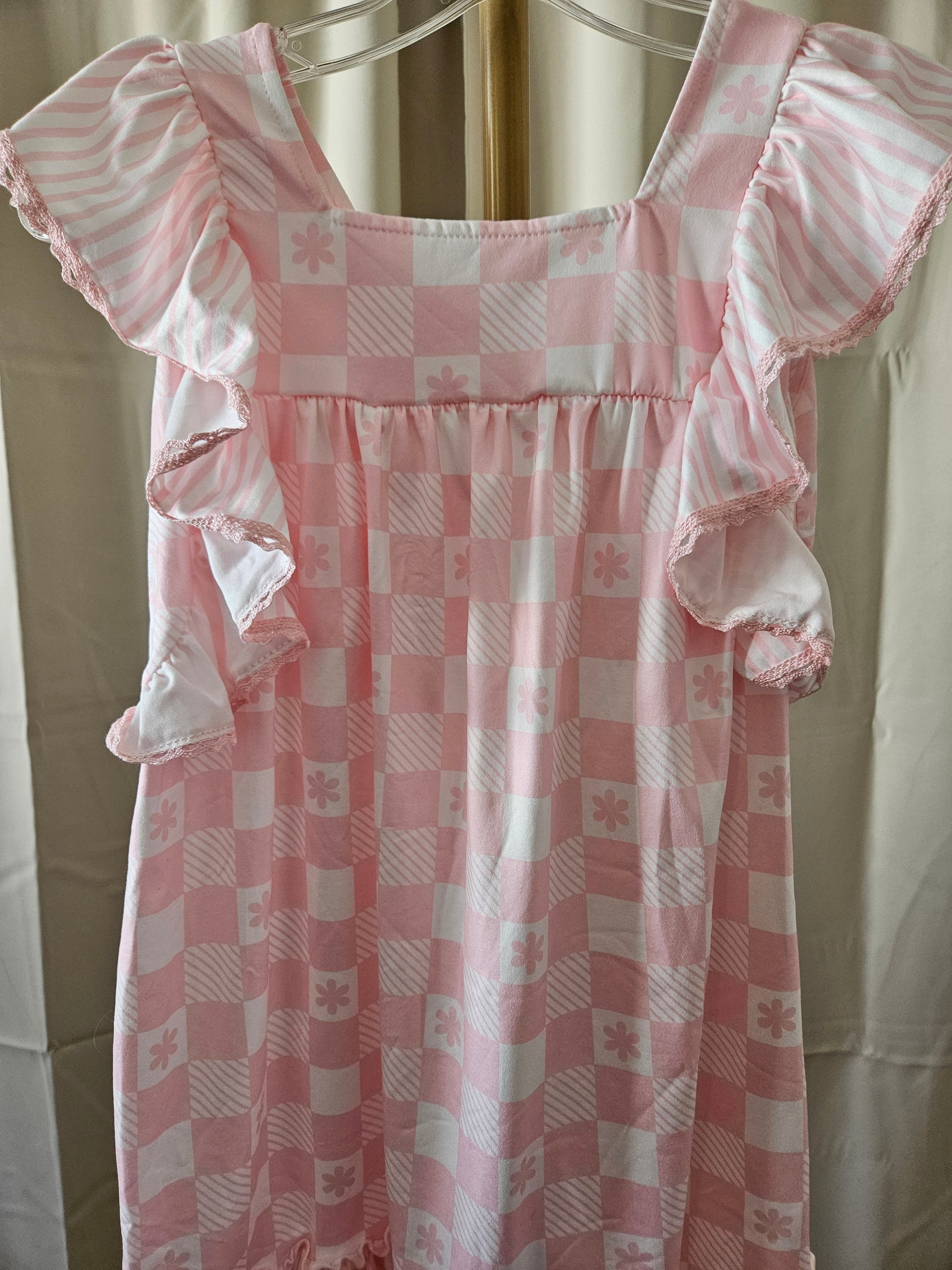 Adorable Sweetness Harper Pink Check Ruffle Dress