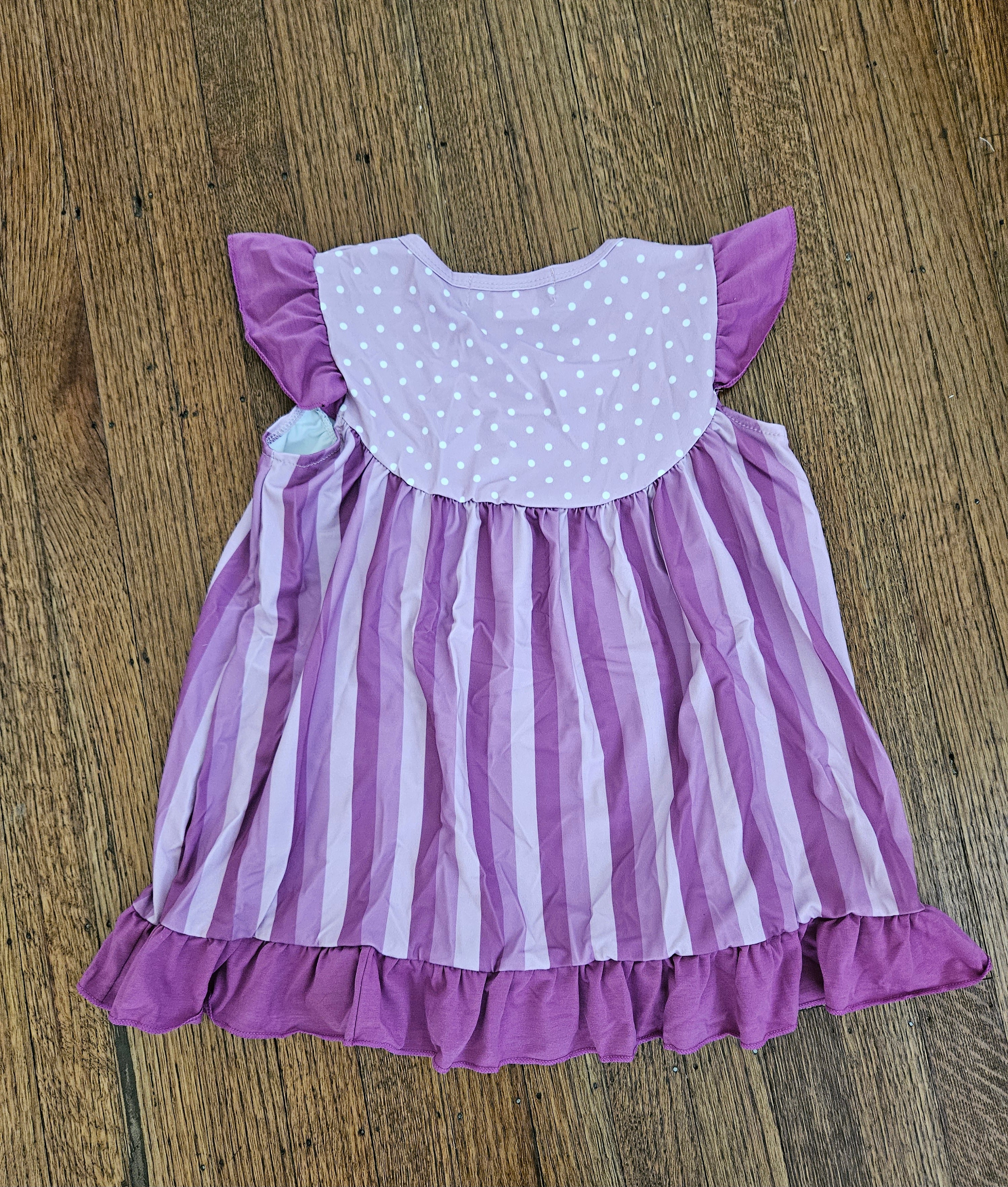 Adorable Sweetness 2-Pc Purple Flutter Sleeve Swing Top & Polka Dot Shorts Set Girls