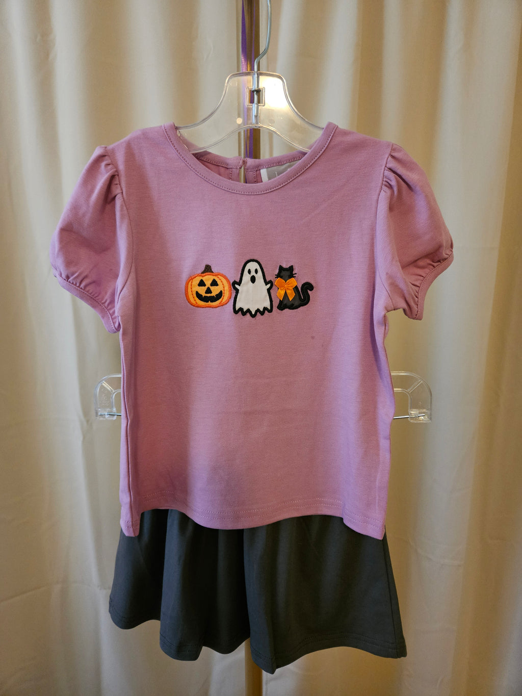Lil Cactus Spooky Pumpkin Ghost Cat Skort Set