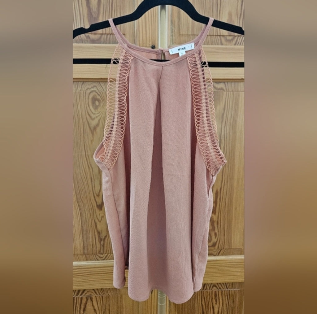 Mine Tank Blouse with Loop Design Size Large