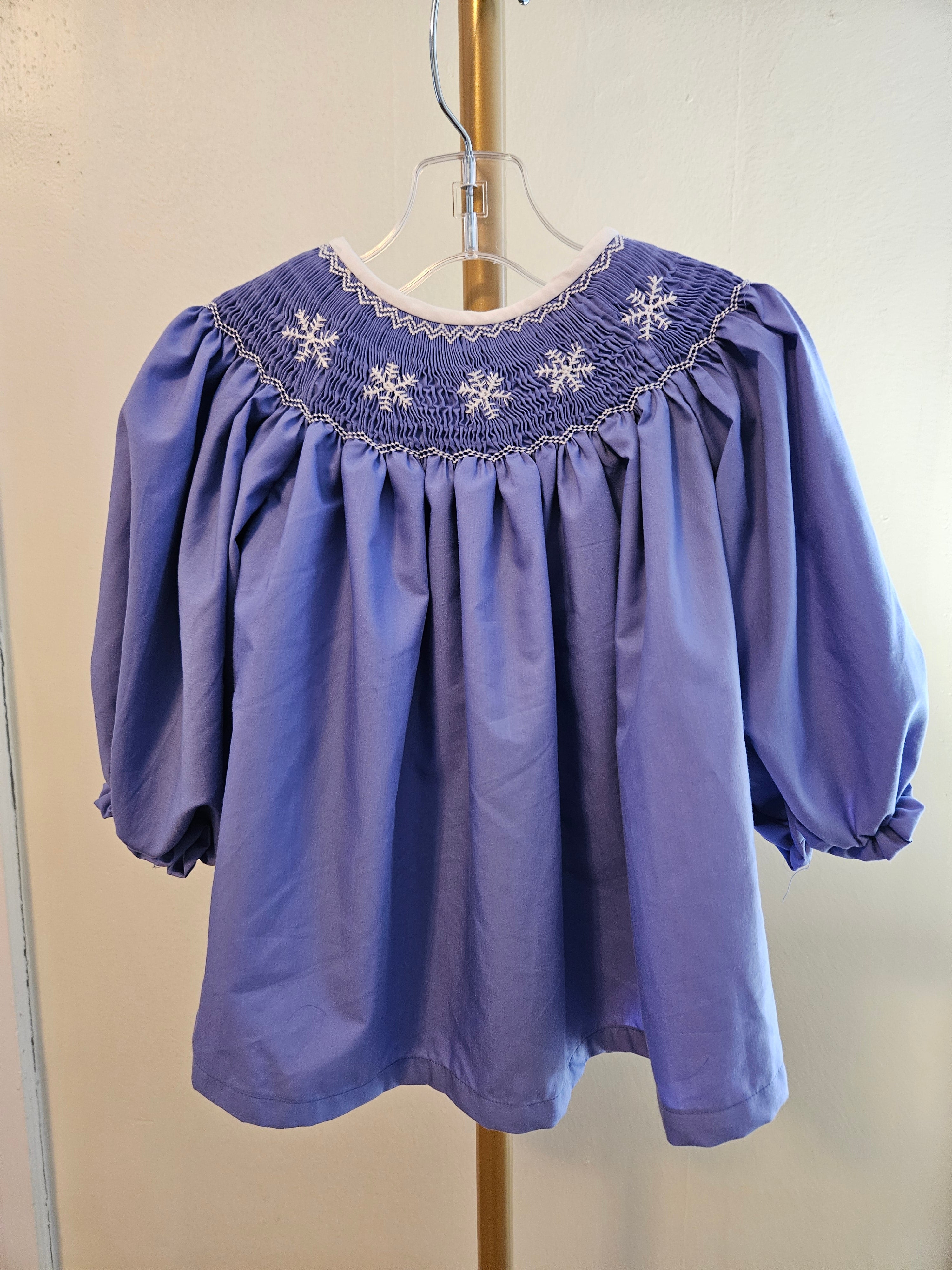 JW Jules Purple Snowflake Smocked Dress Sz 2T