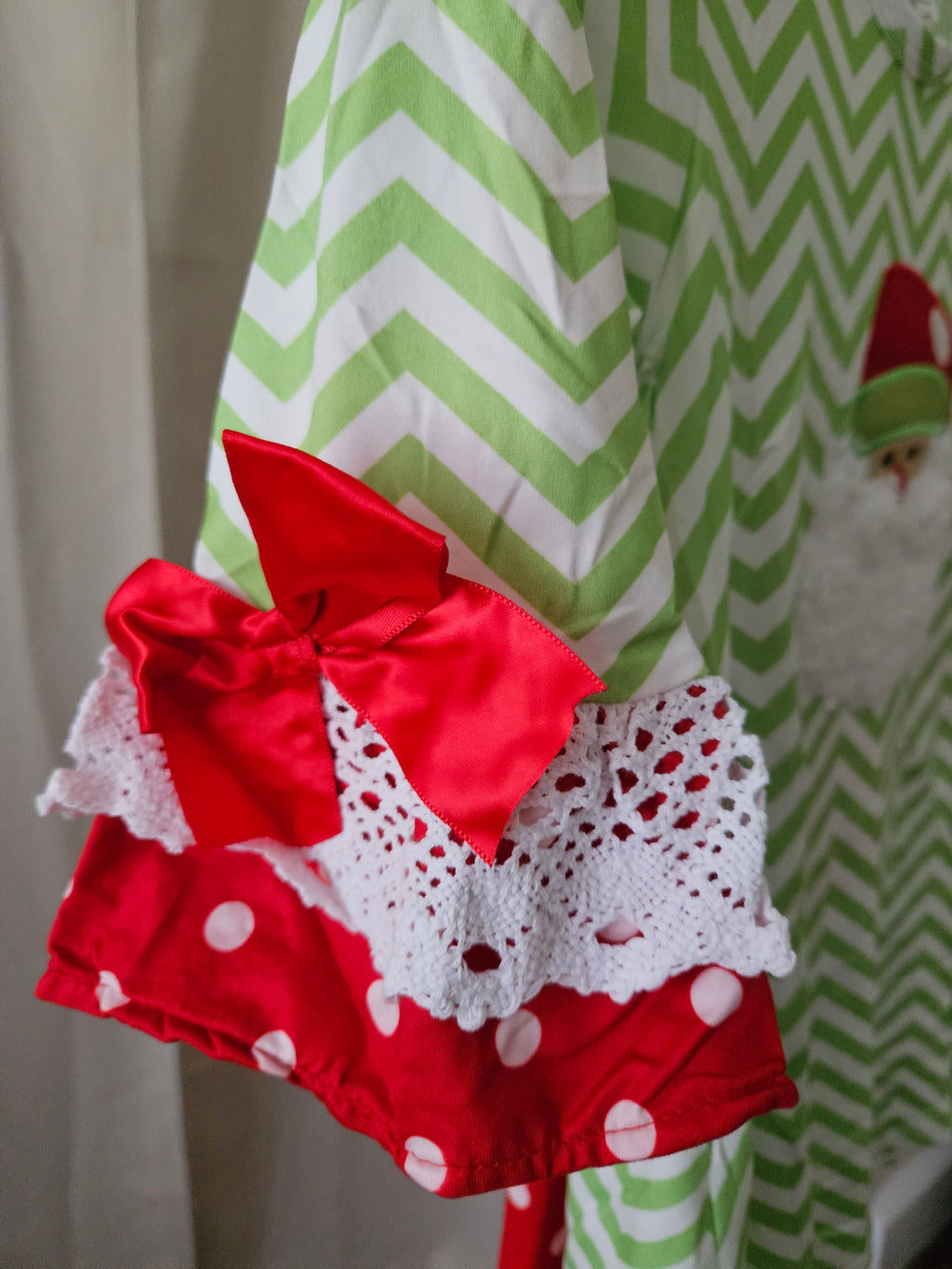 BaaBee Santa Appliqué Top & Polka Dot Leggings Set |