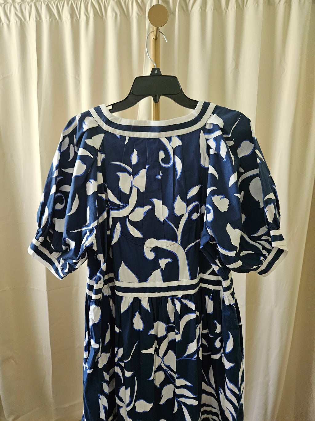 Gretchen Scott Navy & White Tailored Maxi Dress Size XL
