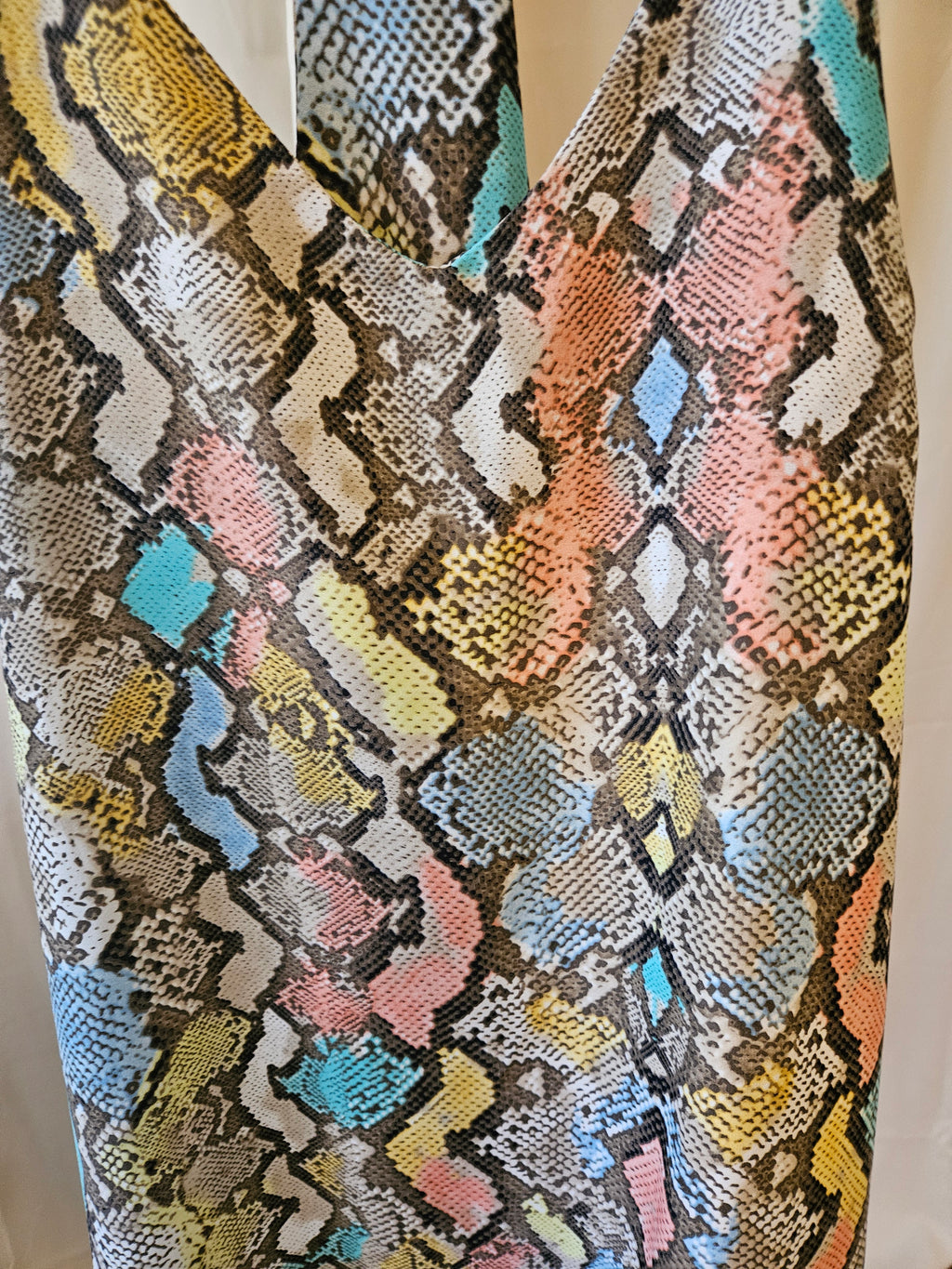 Le Lis Small Colorful Snakeskin Racerback Adjustable Strap Dress