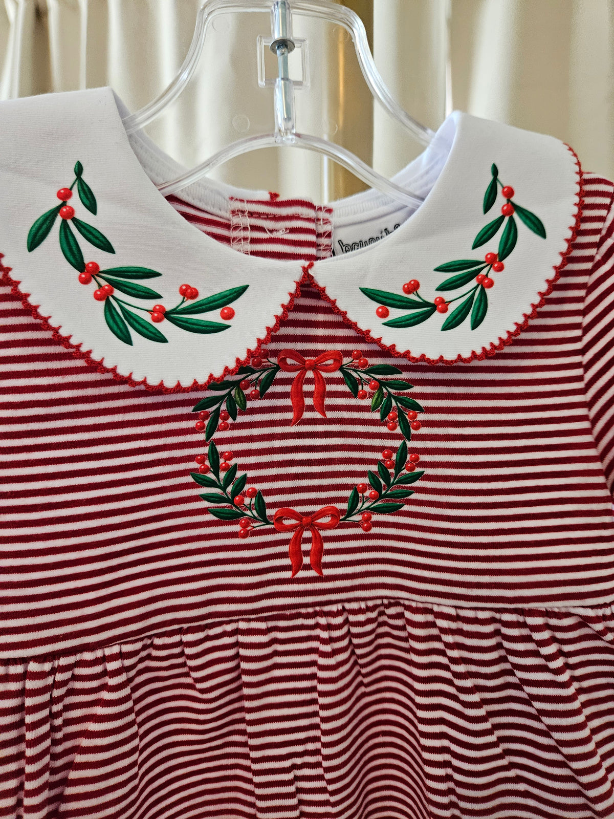 Bayou Blanks 12 Months Red White Striped Holly Dress NWT