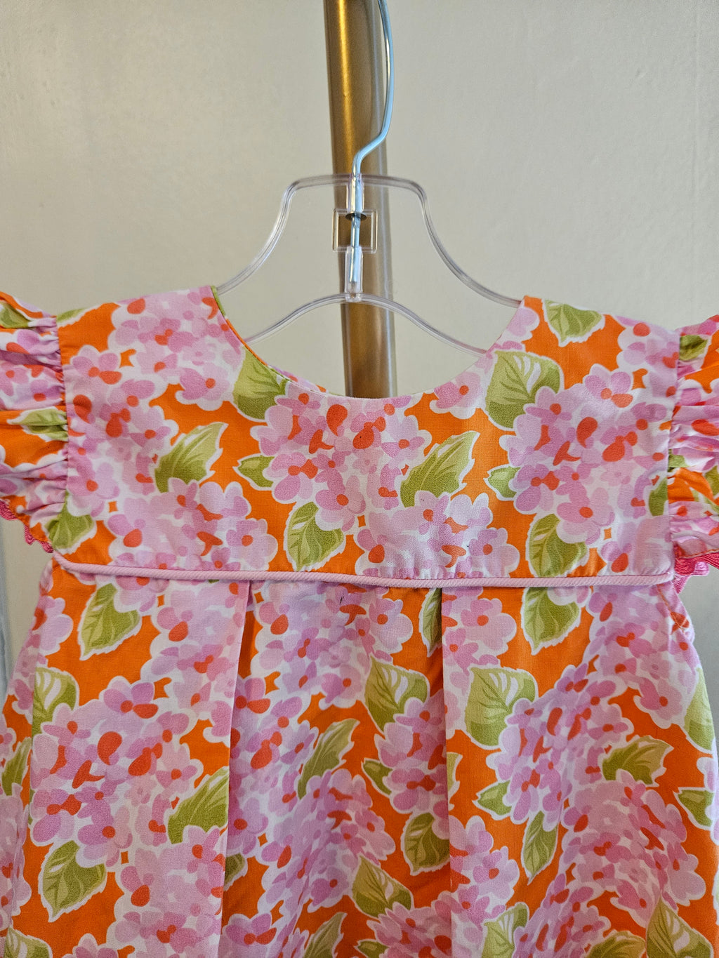 Castle & Crowns Floral Kids Dress in Pink and Orange Sz 18-24M