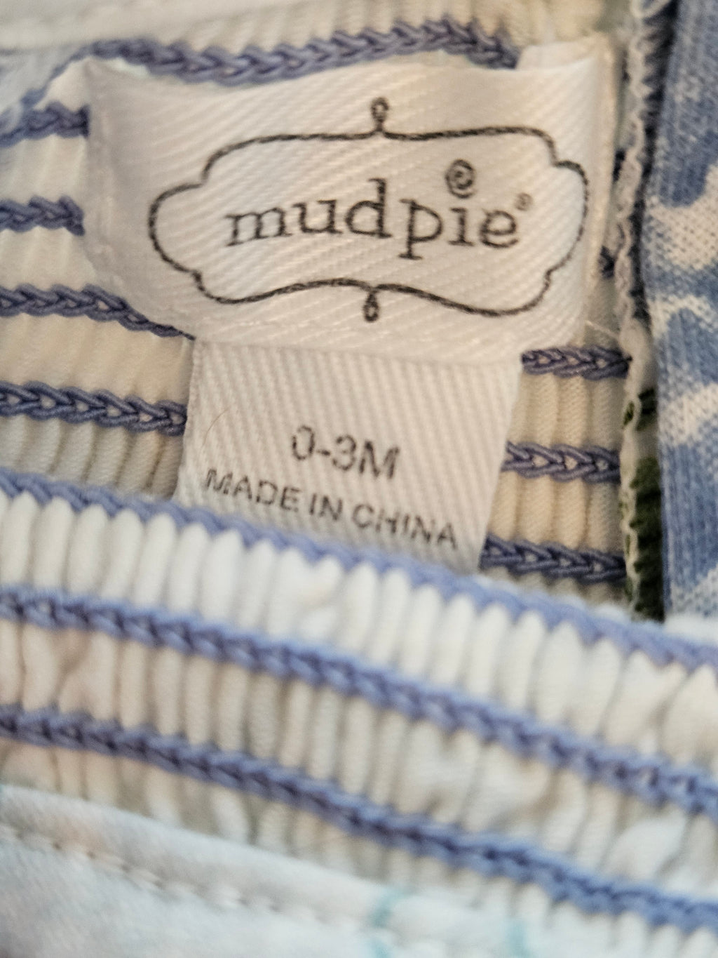 Mud Pie Blue Floral Baby Gown Set Sz 0-3M