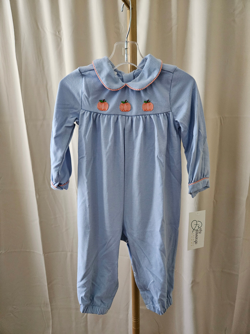 Baby Blessings Pumpkin Applique Romper Boutique