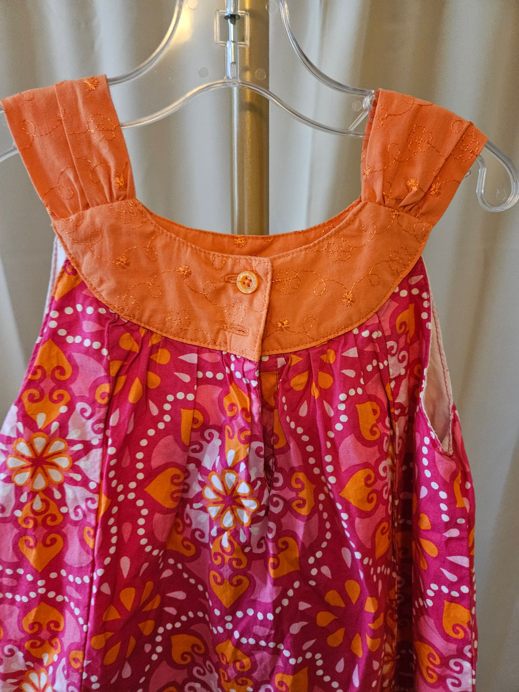 Penelope Mack 6X Bright Pink & Orange Sleeveless Dress