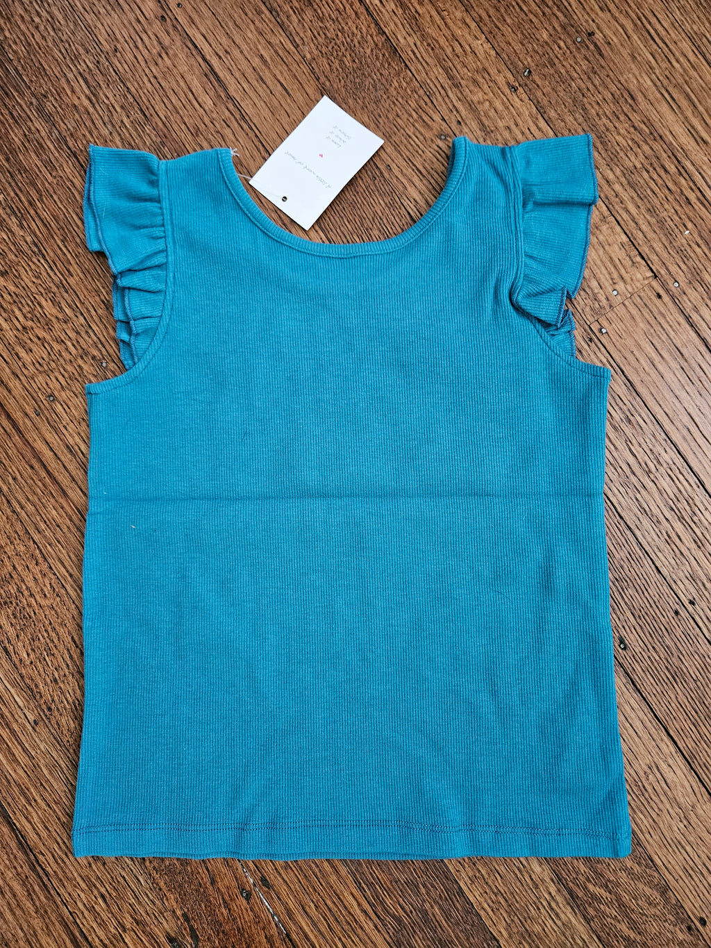 Millie Loves Lily Teal Ribbed Ruffle Cap Sleeve Top & Bright Floral Shorts Set