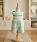 Lil Cactus Blue & White Gingham Lemon Smocked Jon Jon | Size 3T