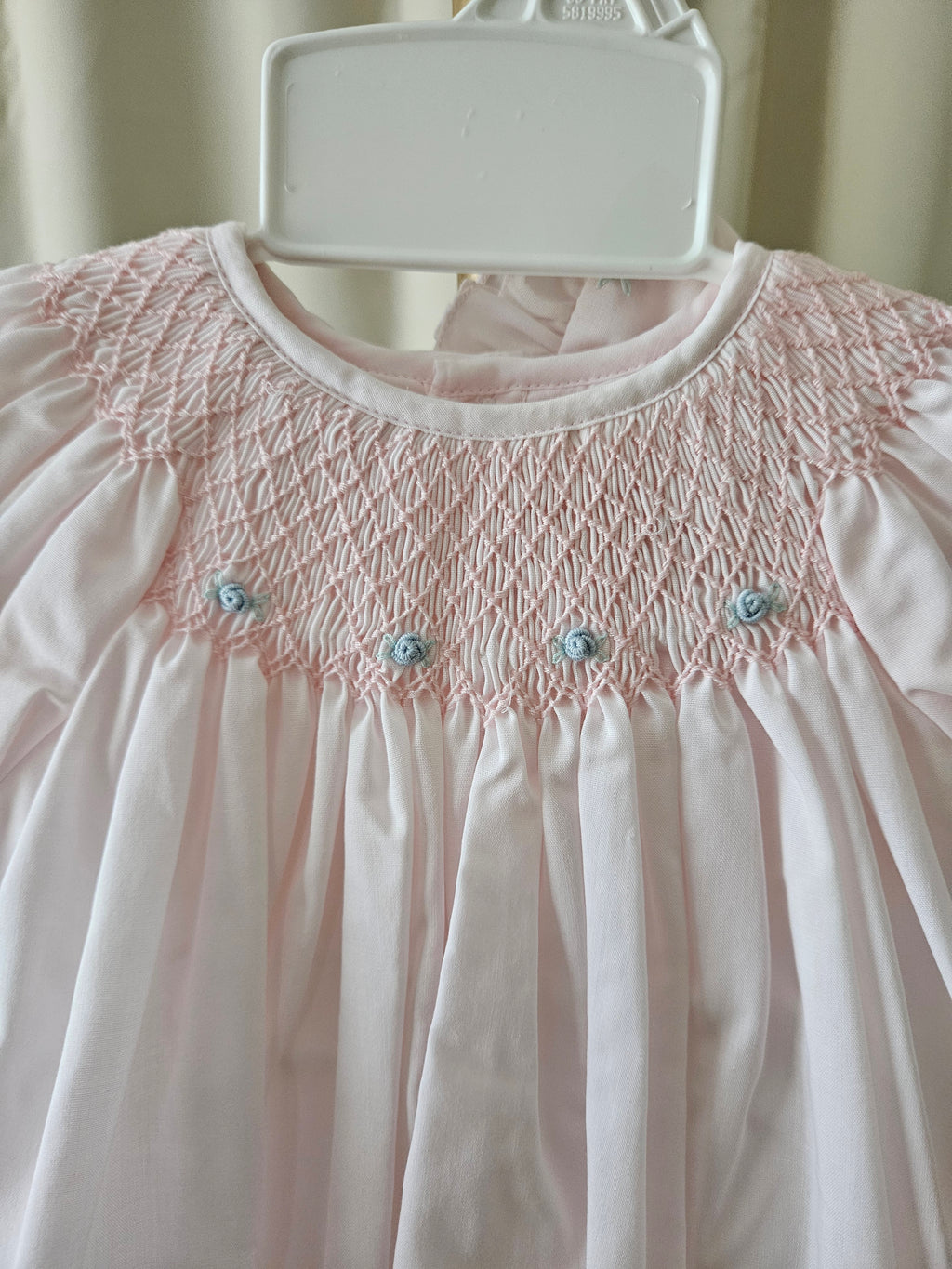 Petit Ami Pink Smocked Heirloom Day Gown + Bonnet Set