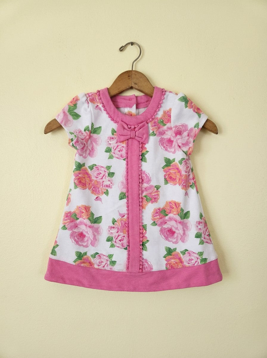 Little Me Pink Floral Dress Sz 24M